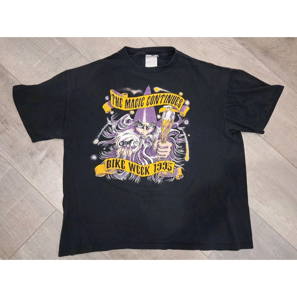 Vintage 1995 Daytona Bike Week Double-Sided Wizard Graphic Size XL Official